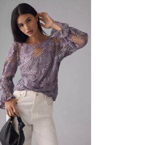 Anthropologie Eva Franco Lace Floral Blouse size S